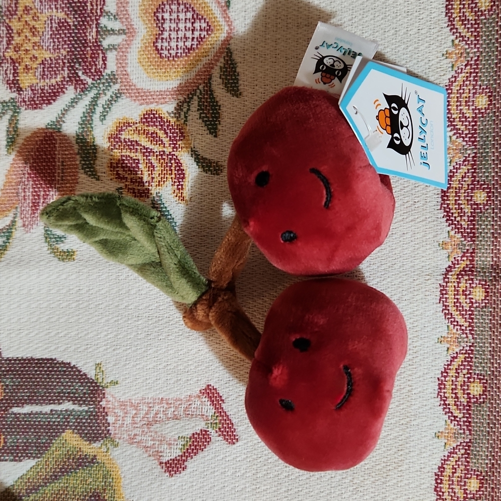 Jellycat Cherries 🍒 Uber Soft & Too Cute!! NWT - Picture 2 of 3
